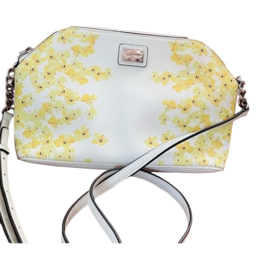 🌼🌟CALVIN KLEIN Small White and Yellow Floral Women's Bag BRAND NEW🌟🌼